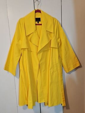 Banana Republic Bright Yellow Trench Coat, Size S